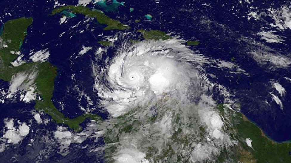 Satellite image of hurricane