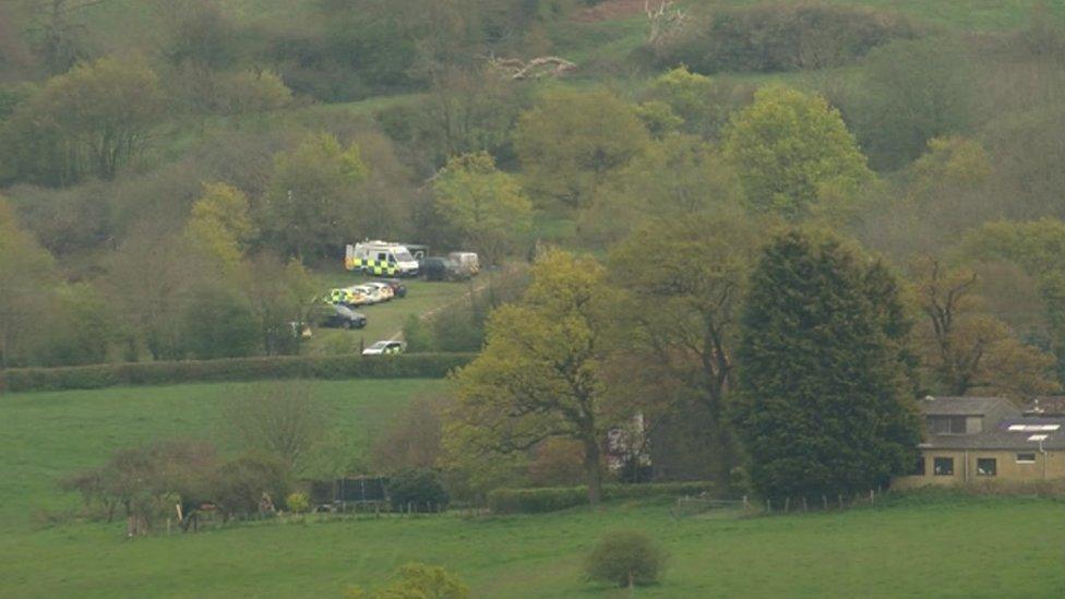 Police at the scene in Smiths Lane, Goudhurst