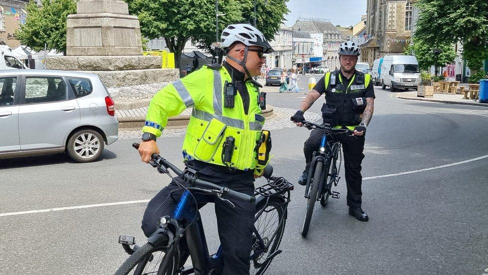 Police on e-bikes