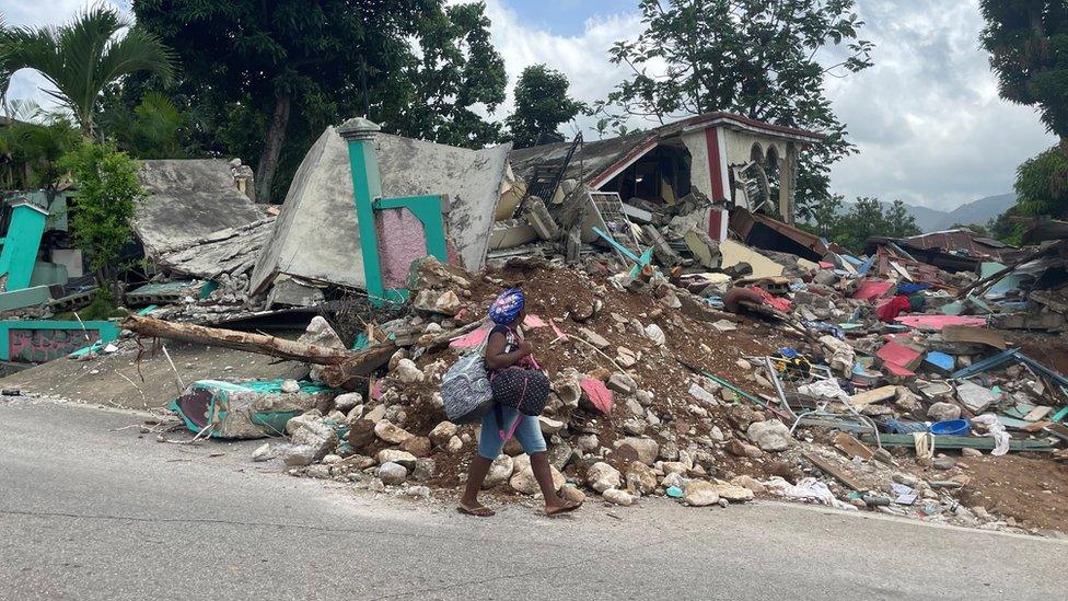 Destroyed voodoo community centre in Les Cayes, Haiti