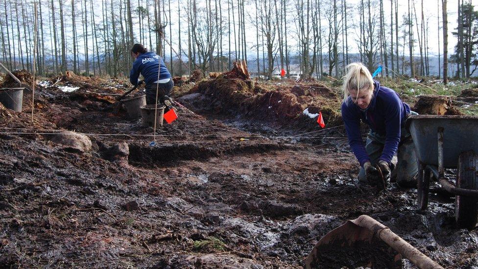 Archaeologists working at the site of the roundhouse