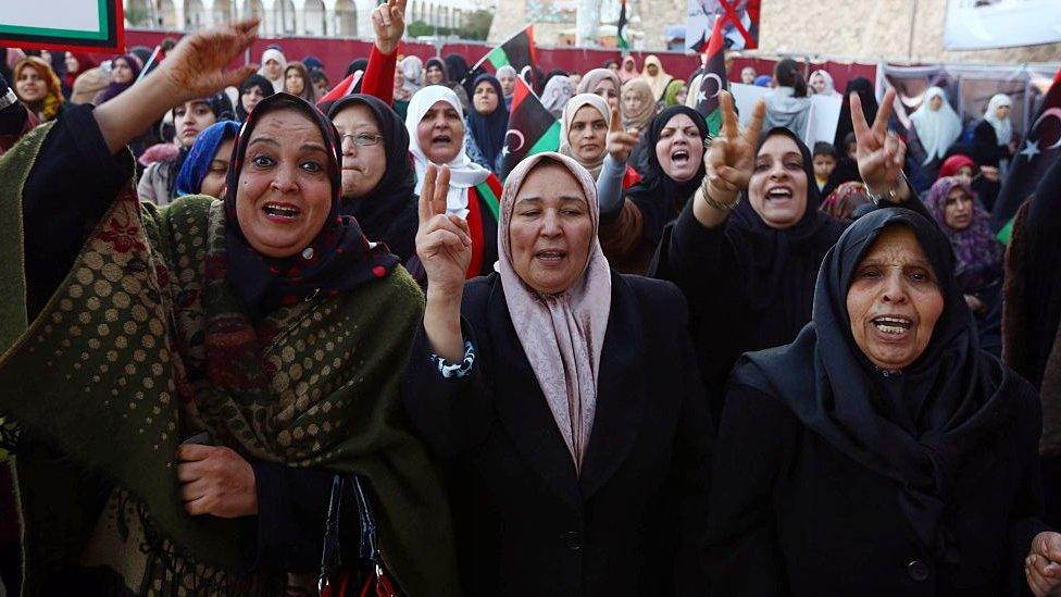 Libyan women in protest