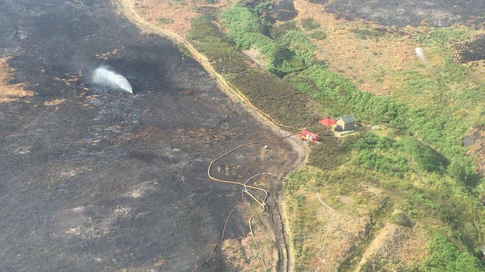 Aerial view of fire