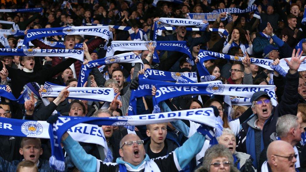 Leicester City fans at the King Power