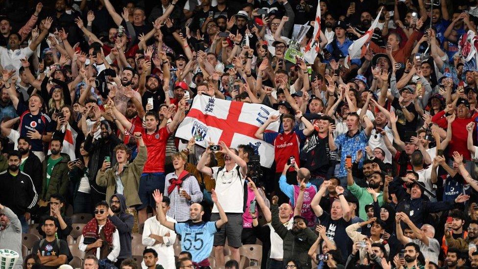 England fans celebrating