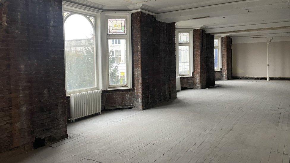 The stripped out interior at the old Palmers building