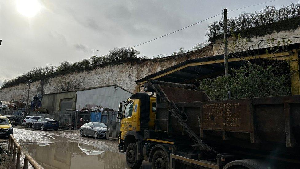 Landslide at Swanscombe