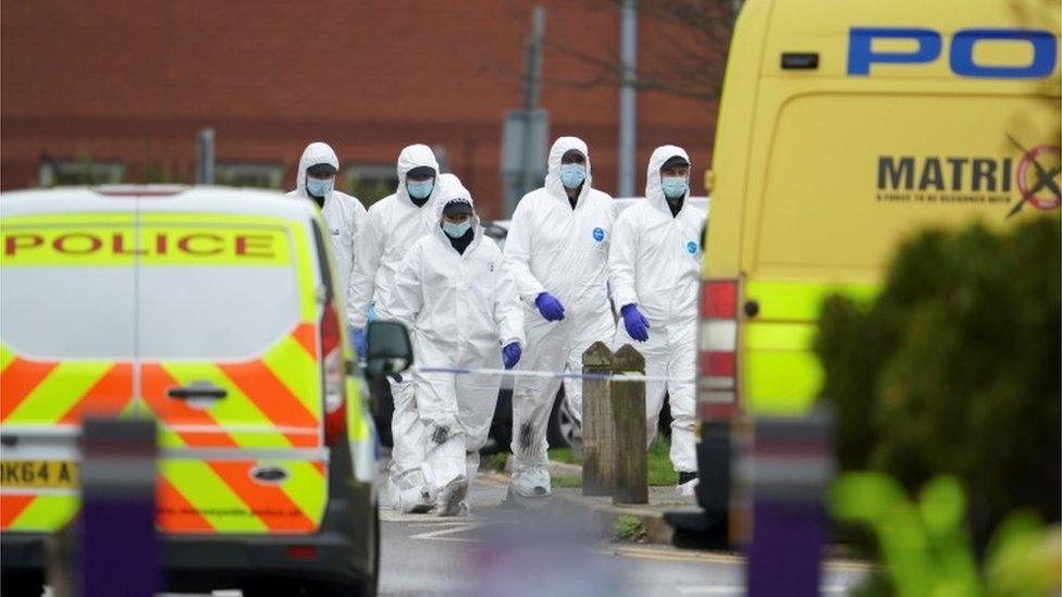 Forensic police officers at Liverpool Women's Hospital