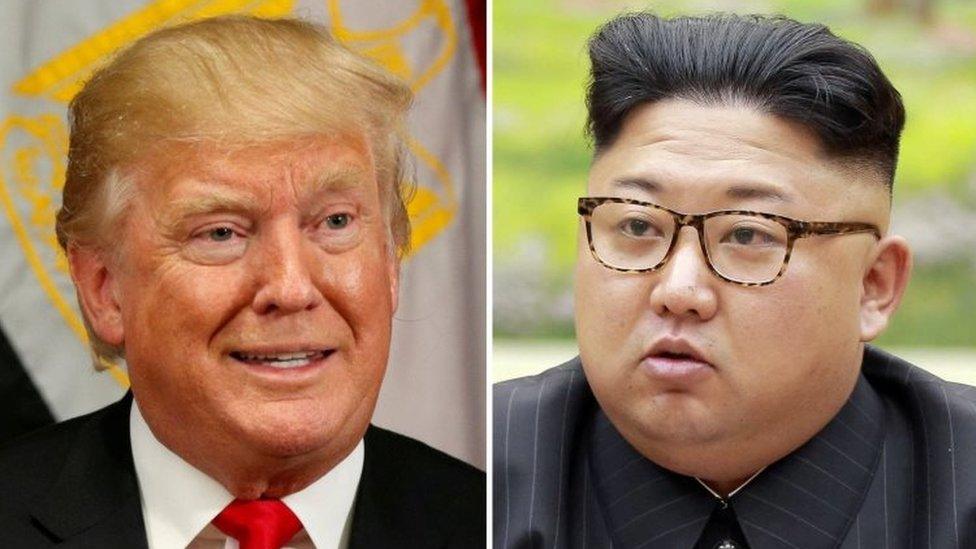 A combination photo of Donald Trump and Kim Jong-un