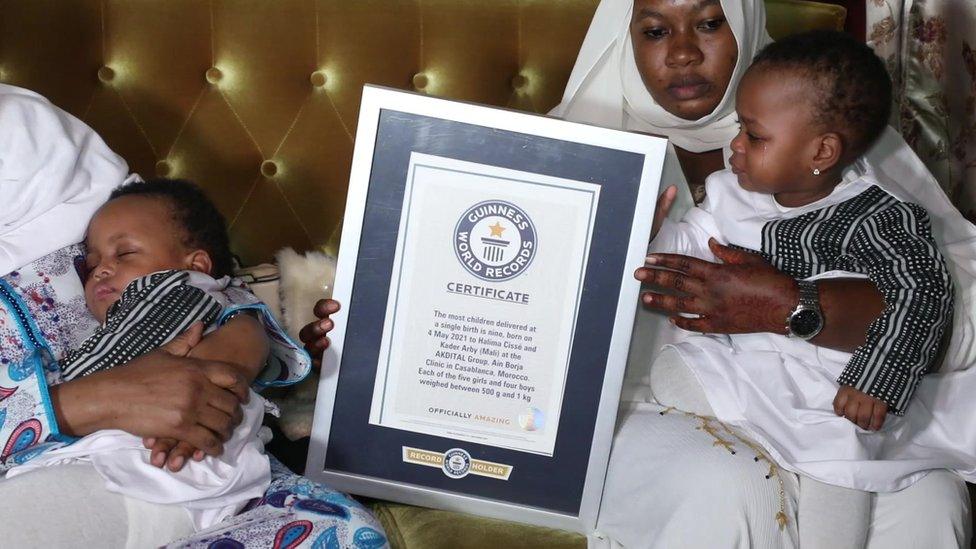 Babies with certificate from Guinness