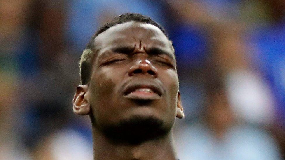 Paul Pogba of France reacts after the UEFA EURO 2016 final match between Portugal and France at Stade de France in Saint-Denis, France, 10 July 2016.