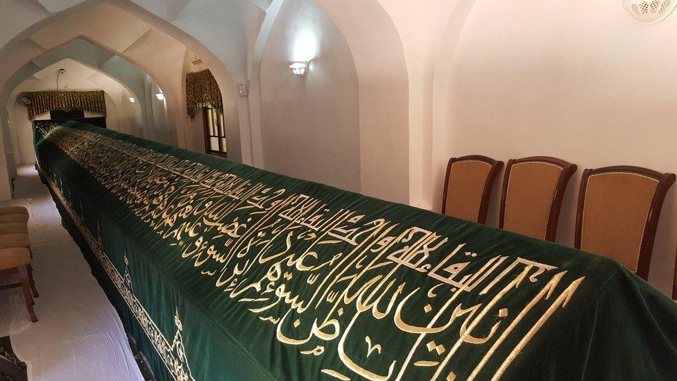 The Daniyar sarcophagus inside the shrine in Samarkand