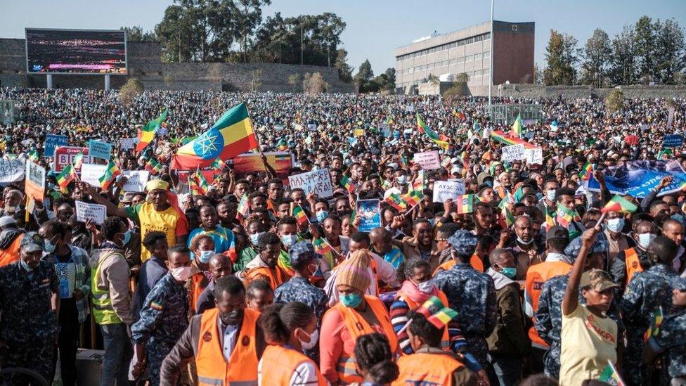 A pro-government rally in Addis Ababa