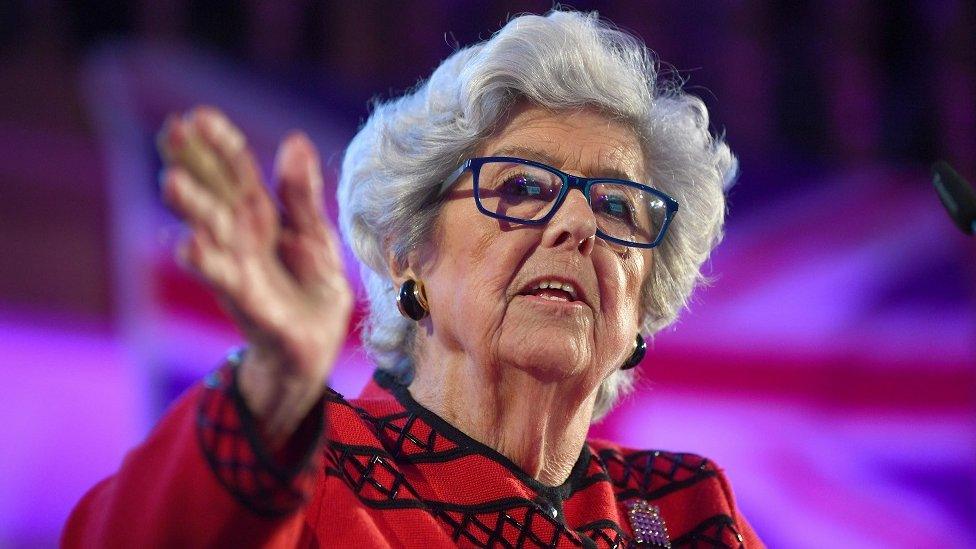 Betty Boothroyd speaking at an event