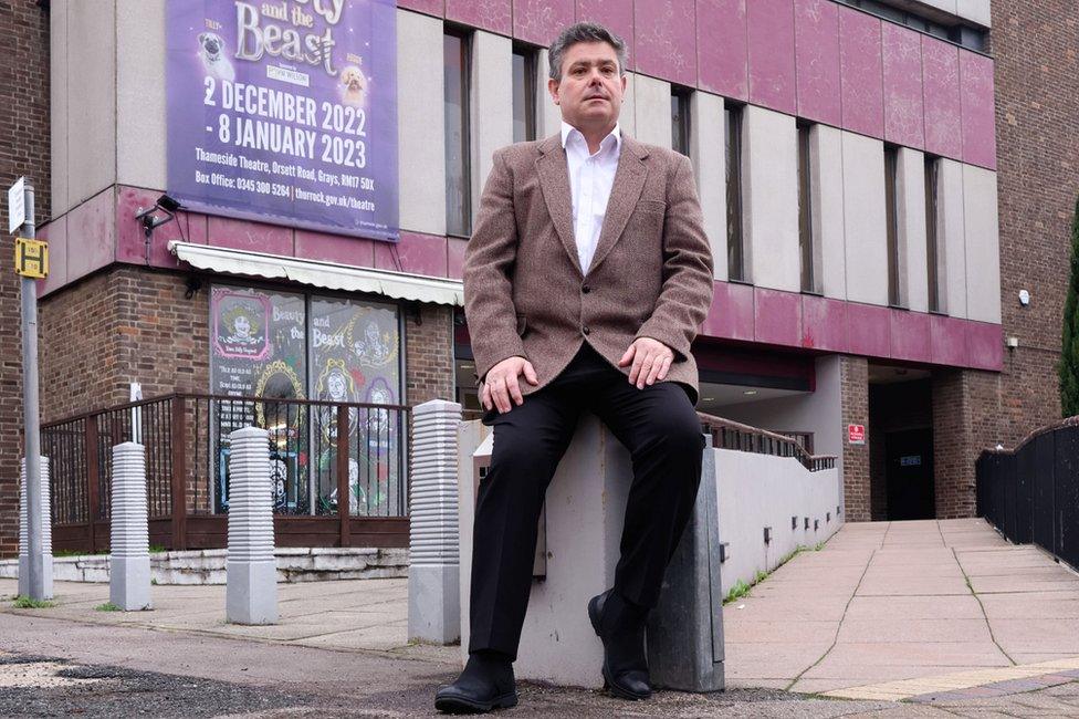 John Kent, outside the Thameside Theatre in Thurrock