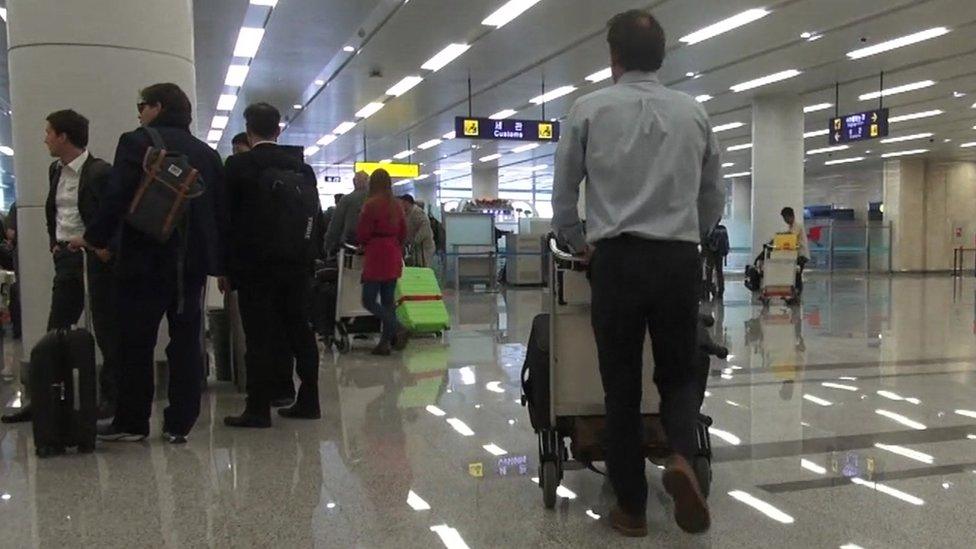 Scenes at Pyongyang airport