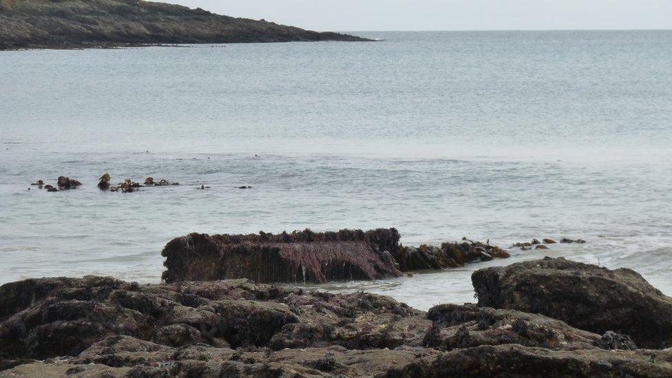 A U-boat on Castle Beach in Falmouth