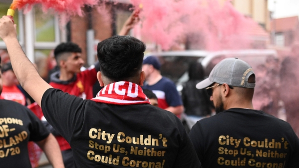 Fans outside Anfield