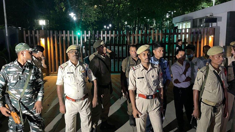 Security outside Radisson hotel in Guwahati