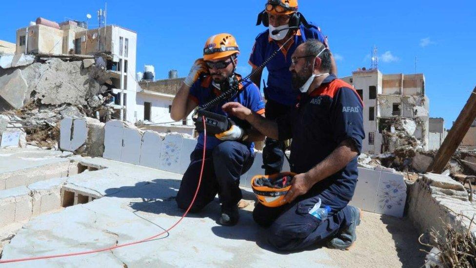 Search and rescue workers from Turkey