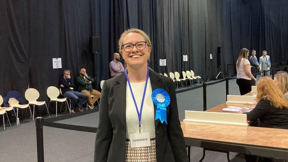 Helen Harrison, Conservative candidate in the counting room