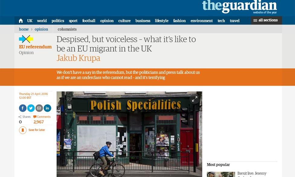 Comment in The Guardian