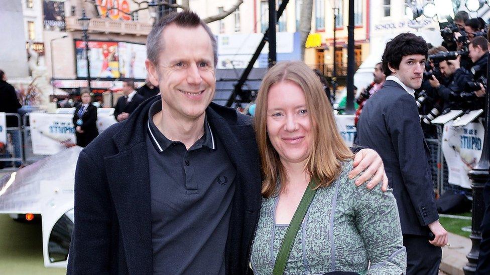 Jeremy Hardy with Katie Barlow in 2009