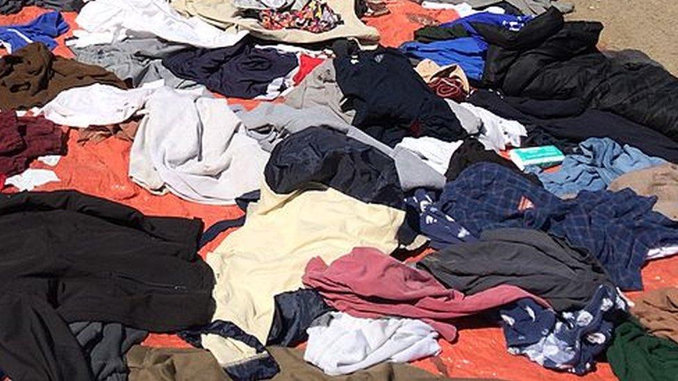 Discarded clothing