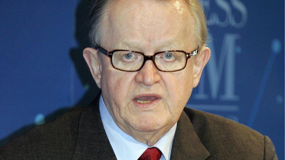 Former Finnish President Martti Ahtisaari