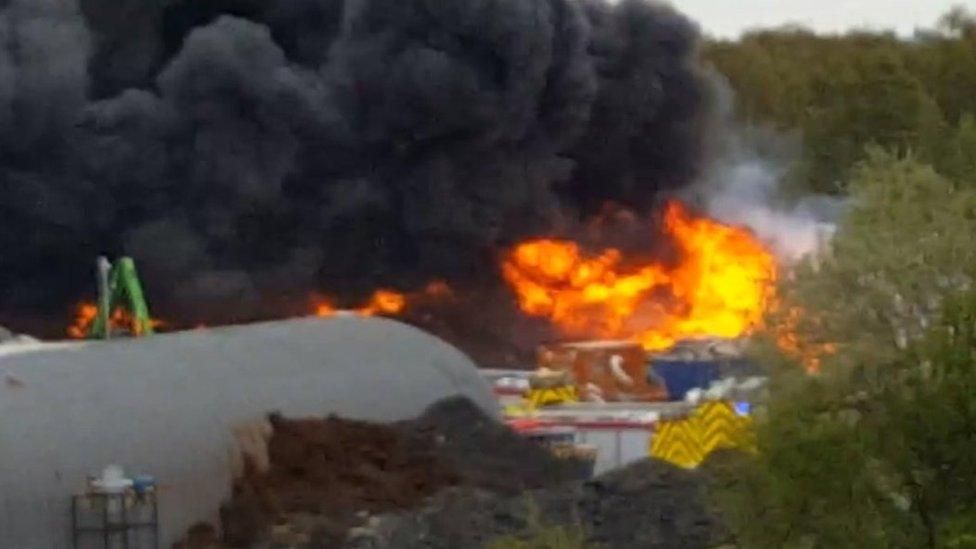 The fire on Deeside Industrial Estate