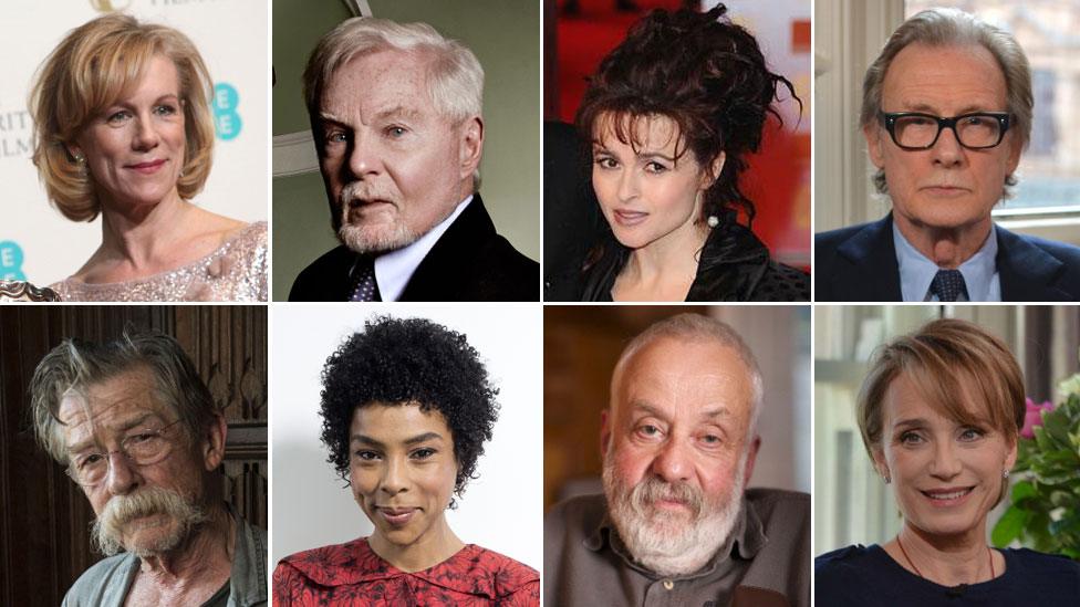 Juliet Stephenson, Derek Jacobi, Helena Bonham Carter, Bill Nighy, Kristen Scott-Thomas, Mike Leigh, Sophie Okonedo, John Hurt