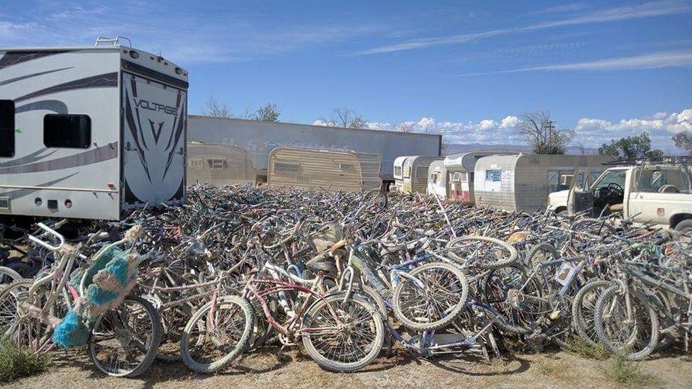 The bicycles Rockwell salvaged from Burning Man