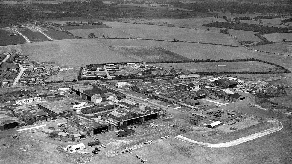 Luton Airport in camouflage in World War Two