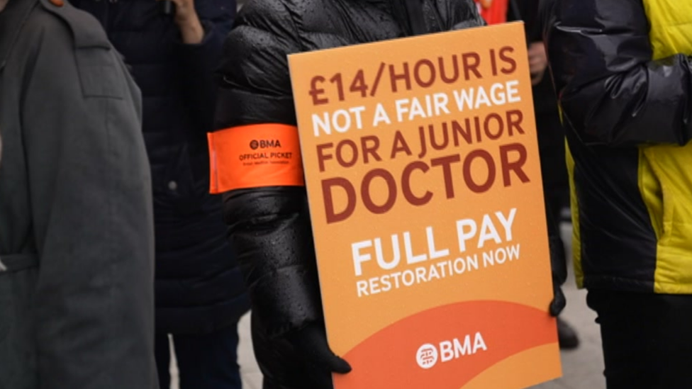 BMA placard at picket line