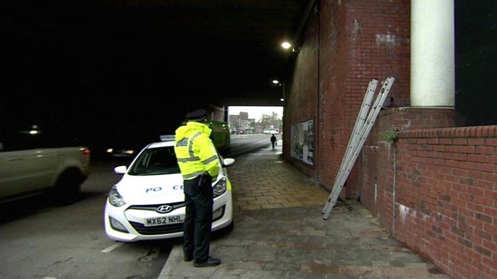 Crime scene Trinity Way Salford