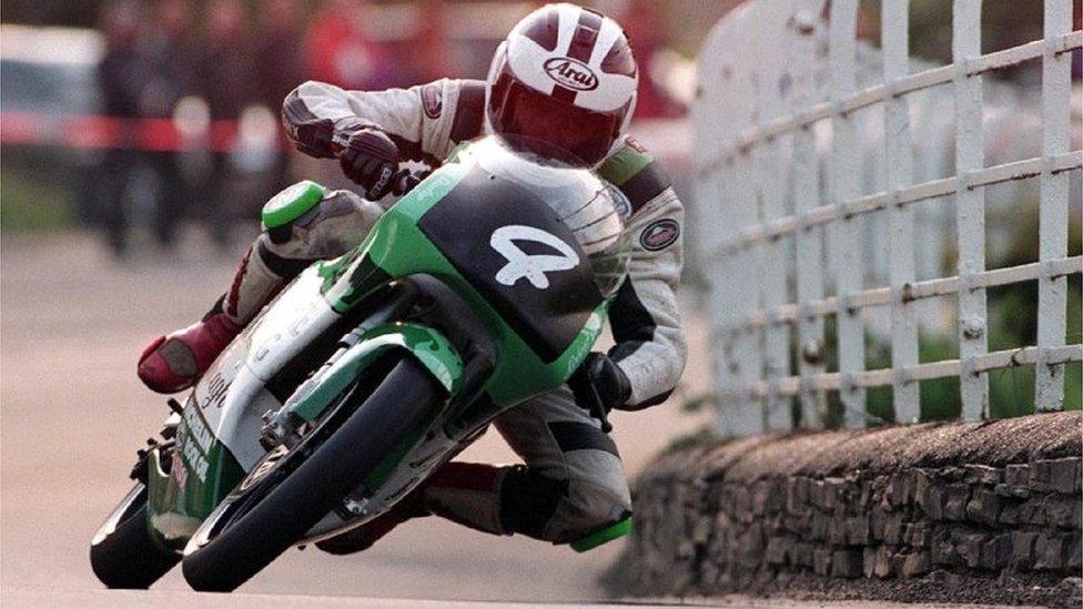 Robert Dunlop taking part in the Isle of Man TT in 2003