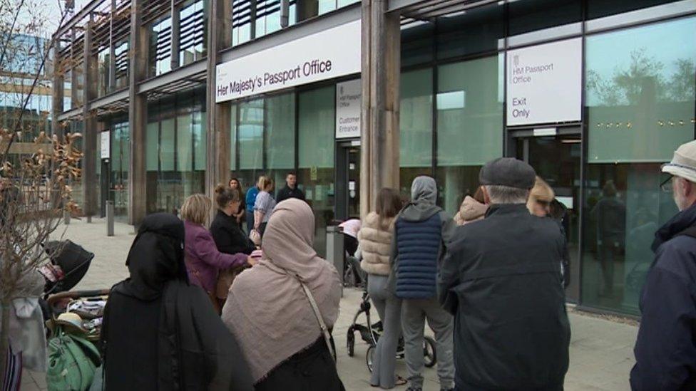 Queue at Durham passport office