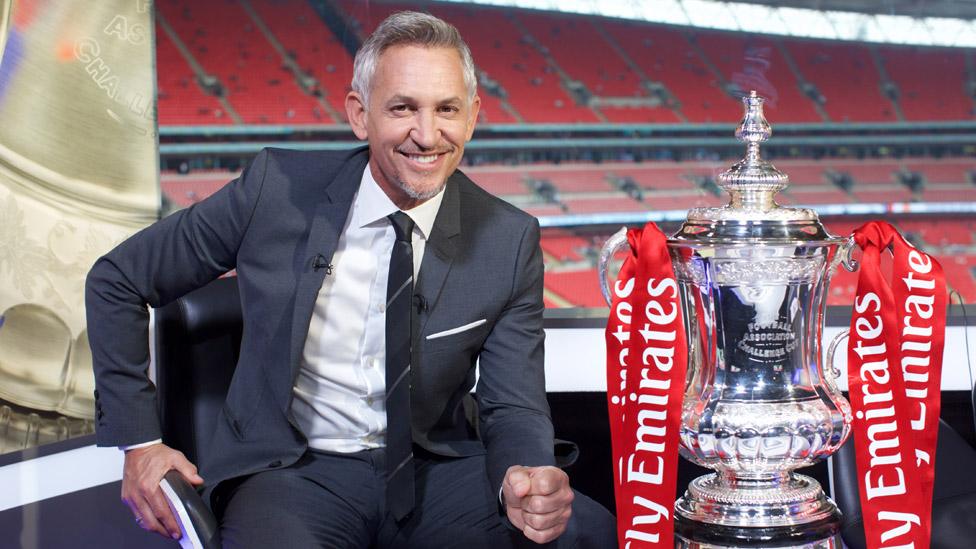 Gary Lineker with the FA Cup