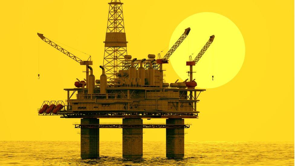 Oil platform in the North Sea