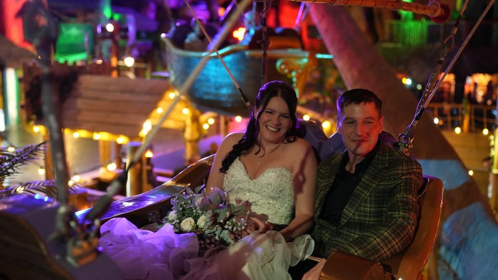 Leanne Smith and Lee Churchill on their wedding day