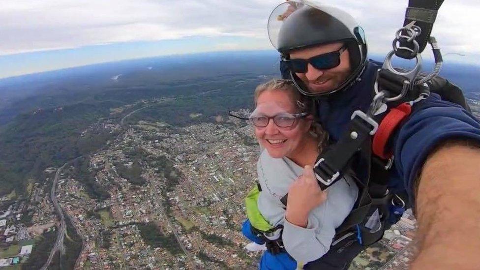 Nicola Kinloch doing a skydive