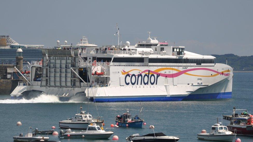 Condor Liberation leaving St Peter Port Harbour