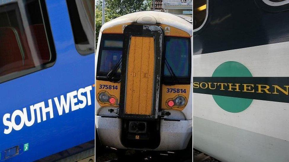 South West Train, Southeastern train, Southern train