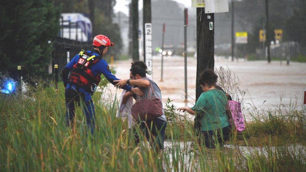 People in Sydney have had to be rescued from rising flood waters