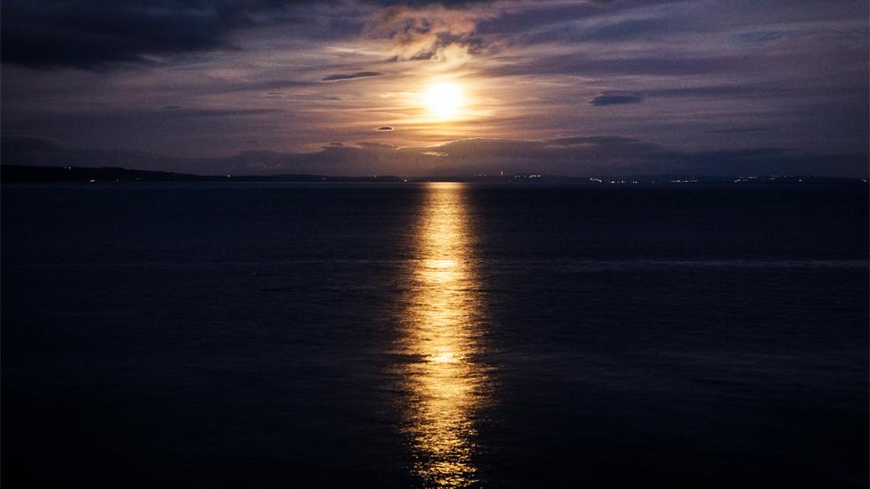 supermoon over Tenby