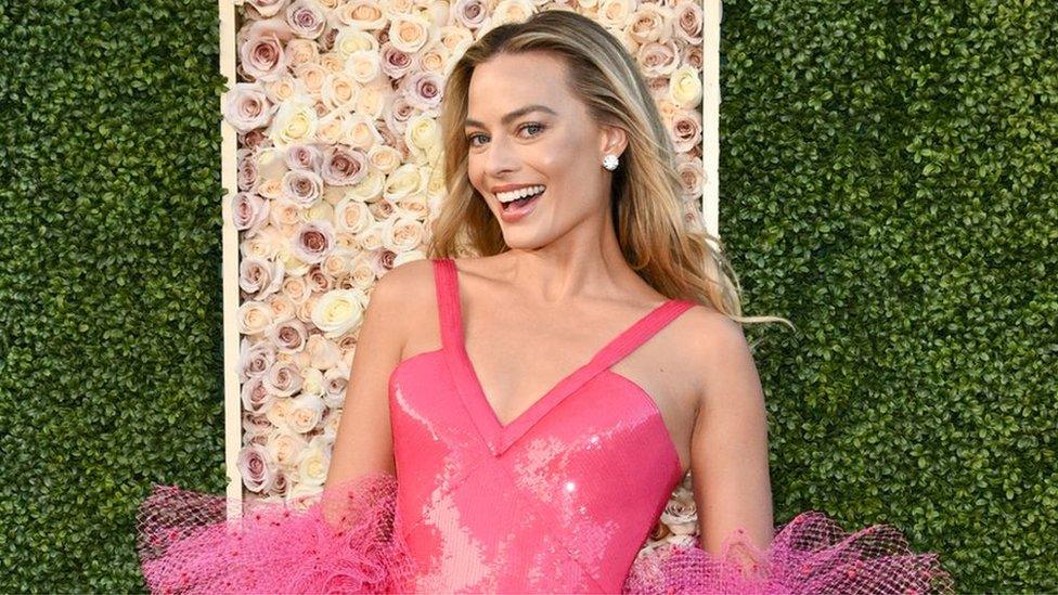 Margot Robbie at the 81st Golden Globe Awards held at the Beverly Hilton Hotel on January 7, 2024 in Beverly Hills, California. (Photo by Michael Buckner/Golden Globes 2024/Golden Globes 2024 via Getty Images)