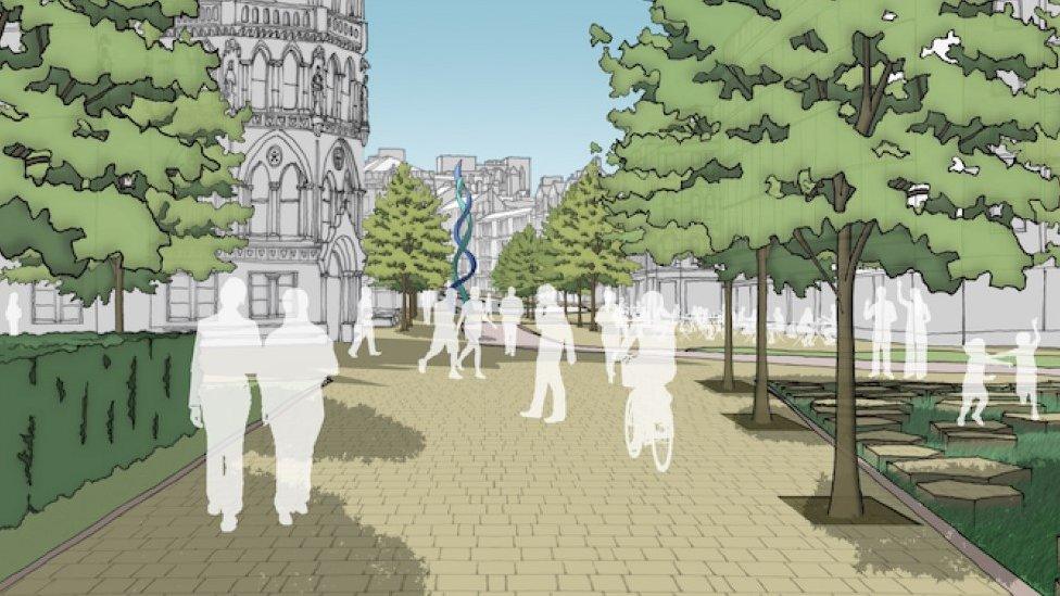 A visualisation of how Bridge Street will look after the development