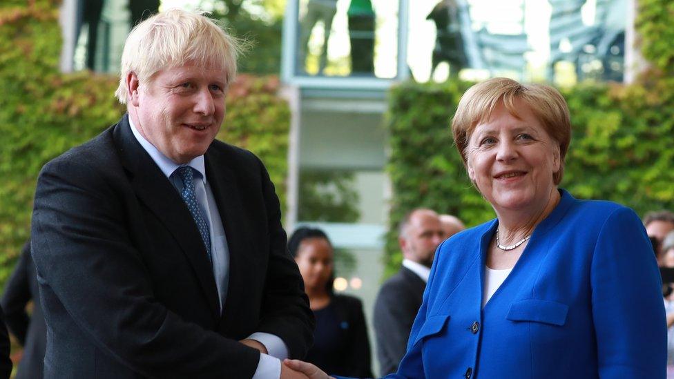 Boris Johnson and Angela Merkel