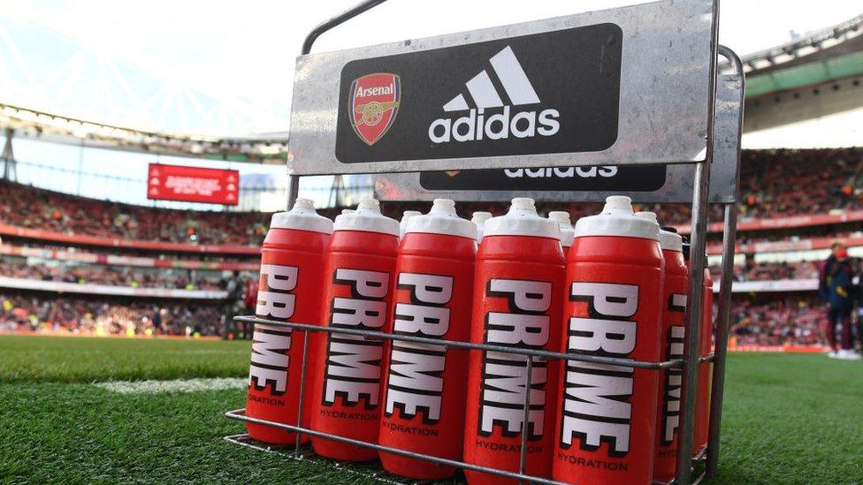 Prime Energy drink at Arsenal football club