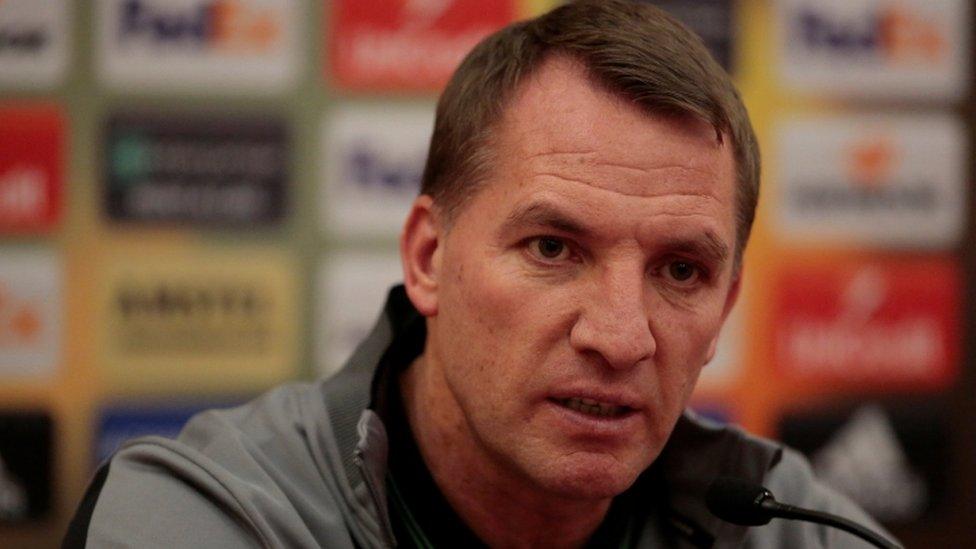 Celtic manager Brendan Rodgers speaks to the media before their second leg against Zenit